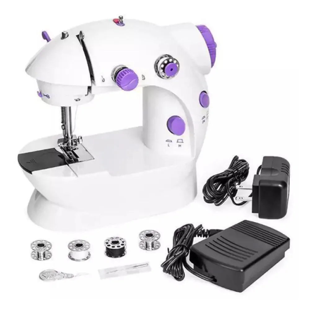 Dual Speed Portable Mini Electric Pedal Sewing Machine With Power Adapter
